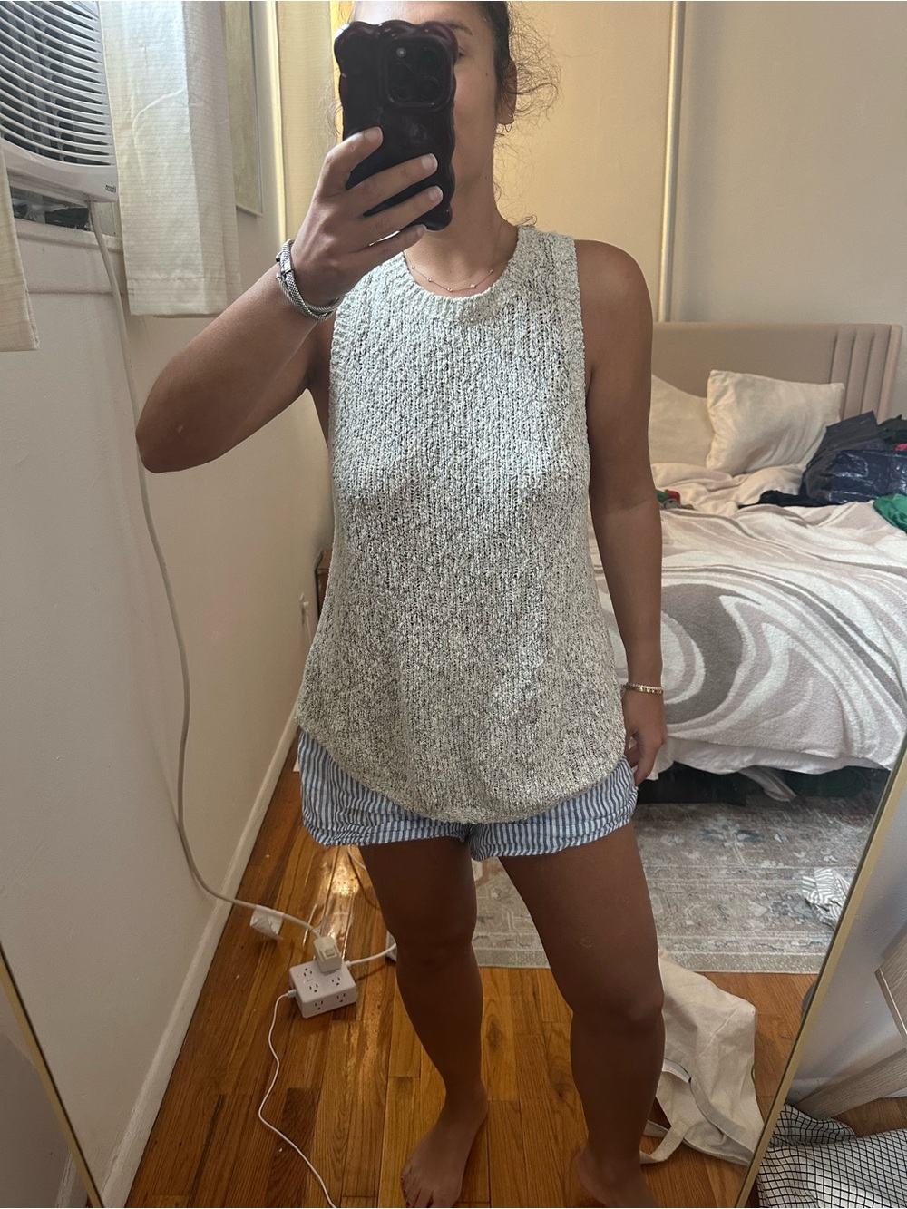 Sleeveless Knit Tank Top with open razorback
